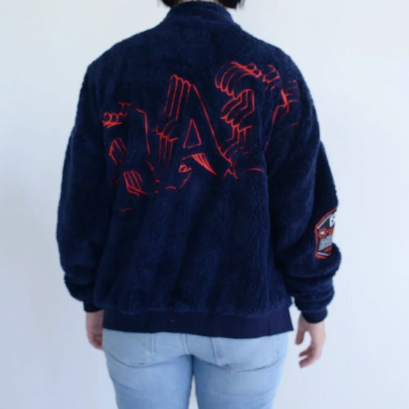 Raw Gear Navy w Orange Piping Soft Fleece Zip Embroidered Sweater Unisex S NWT - Picture 3 of 12